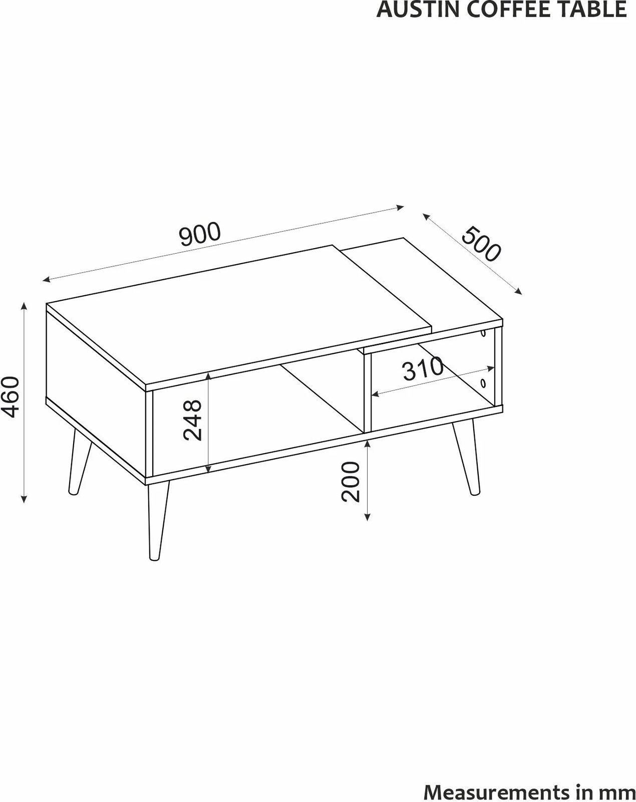 Tavolinë kafeje Skye Decor, Austin, travertin, lisi safir
