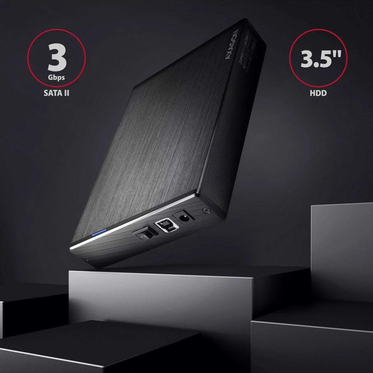 Kasë e jashtme AXAGON EE35-XA3 për hard disk 3.5", USB 3.2 Gen 1, Alumini, E zezë