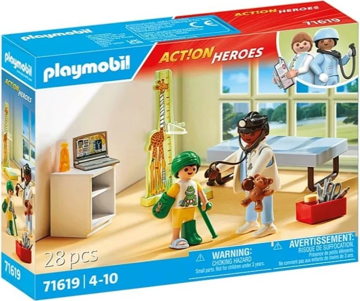 Set lodrash Playmobil Action Heroes 71619, doktor me arush lodër, 28 pjesë