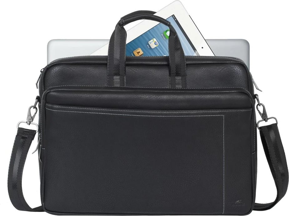 Çantë pune RivaCase Orly RC8940, për laptop 16", poliuretan, e zezë