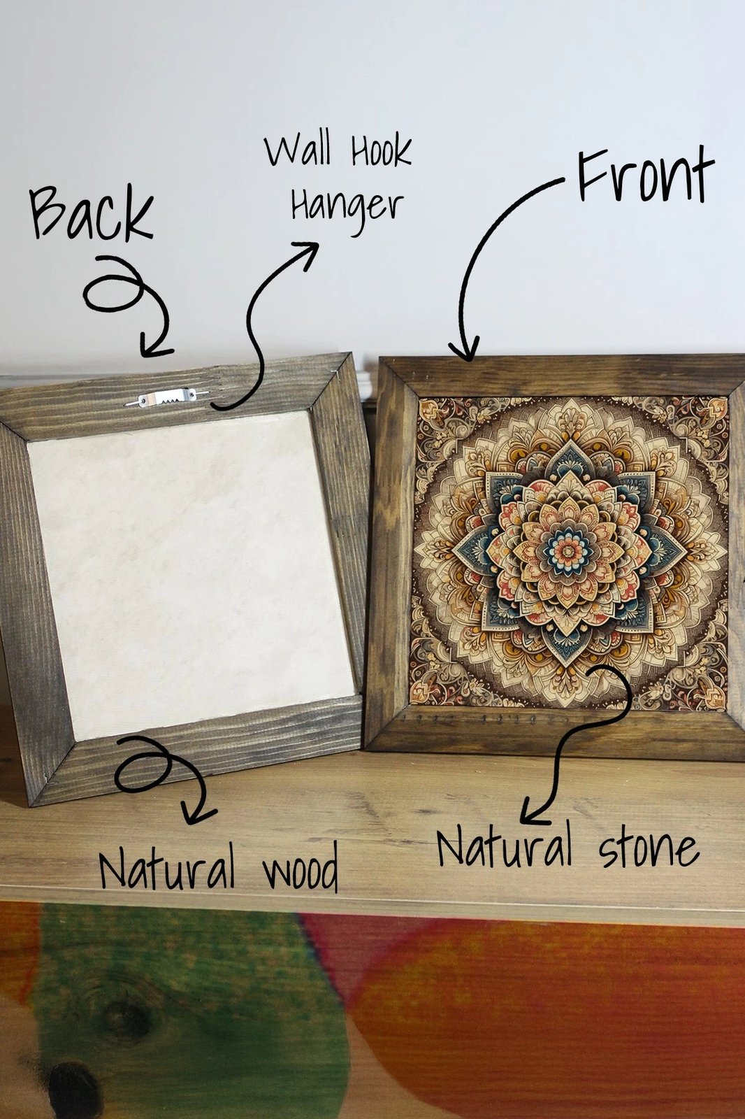 Pikturë dekorative me kornizë, Wallity, Ersytastablo29 - 26, shumëngjyrëshe, 26x26cm