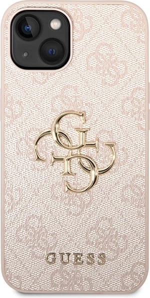 Mbështjellës Guess 4G Big Metal Logo për iPhone 15, Rozë