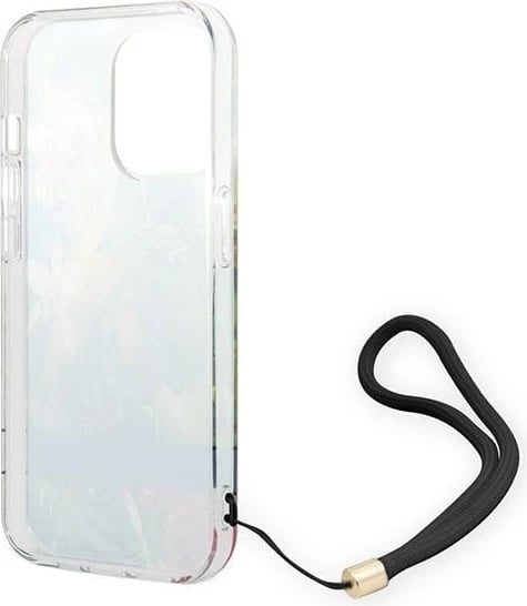 Mbështjellës Guess Flower Strap për iPhone 14 Pro Max 6.7", me varëse, Blu