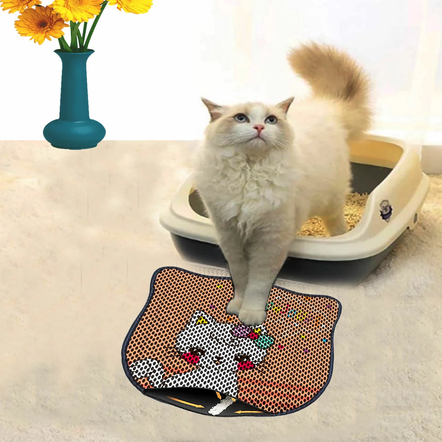 Tapet për rërë mace, shumëngjyrësh, Paws & Whiskers, Kdkafa0050