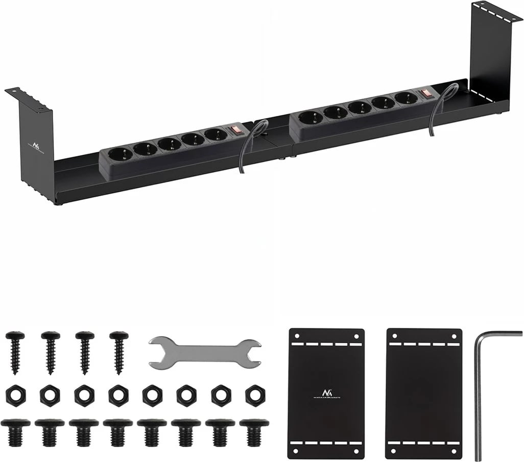 Organizues kabllosh nën-tavolinë Maclean MC-107 B, çelik, i zi