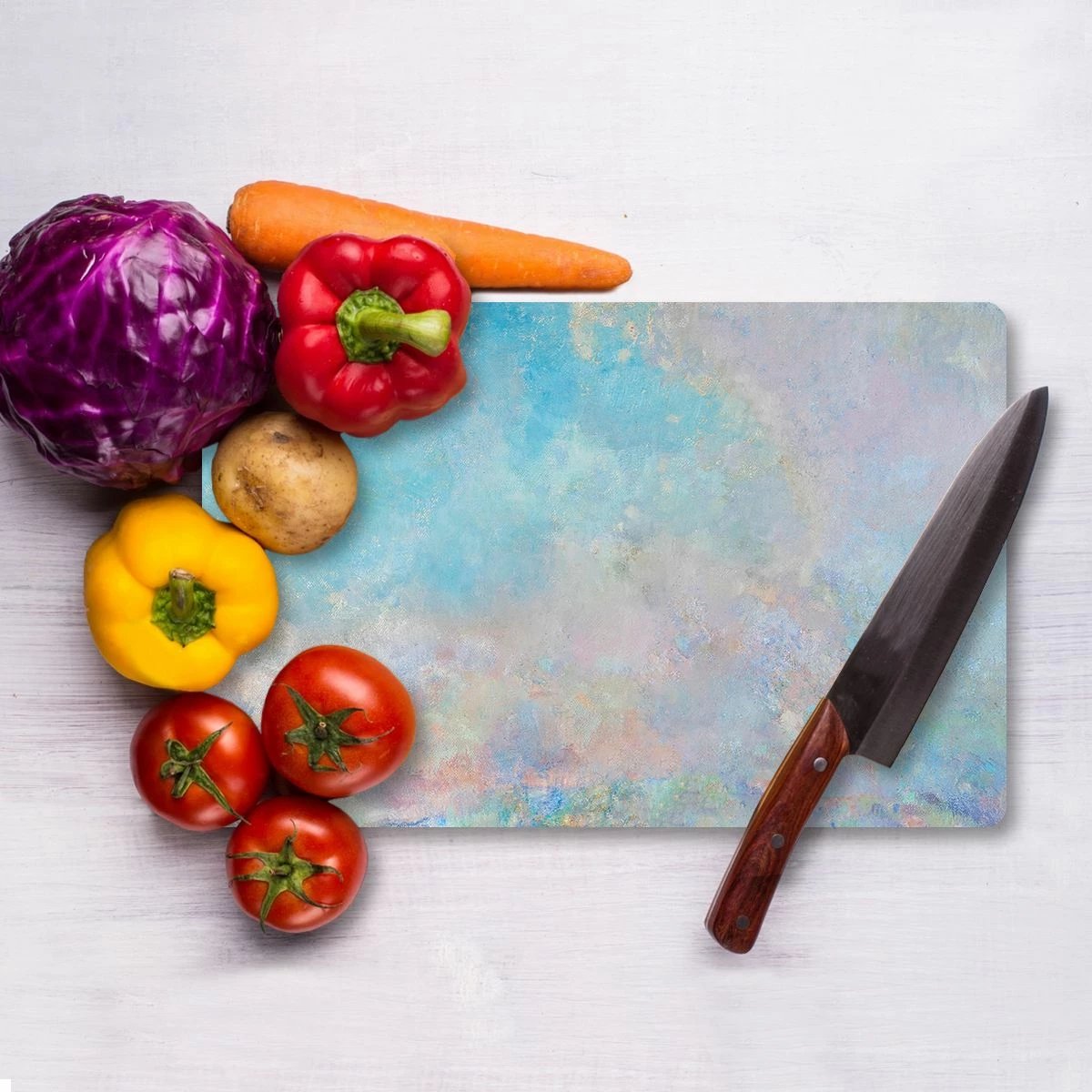 Dërrasë prerëse prej xhami të temperuar, shumëngjyrëshe, Hermia Ckt147 - 30x40cm Dërrasë prerëse prej xhami të temperuar, shumëngjyrëshe, Hermia Ckt147 - 30x40cm