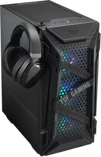 Kasë gaming, Asus, TUF Gaming GT301 (90DC0040-B49000), ATX Tower, USB 3.0, 2.5", 490x300x530 mm, e zezë