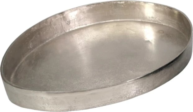 Tabaka dekorative GLAZ, alumin, argjend, 48x30x6 cm Tabaka dekorative GLAZ, alumin, argjend, 48x30x6 cm