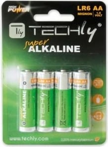 Bateri alkaline Techly LR06 AA, 1.5V, 4 copë Bateri alkaline Techly LR06 AA, 1.5V, 4 copë