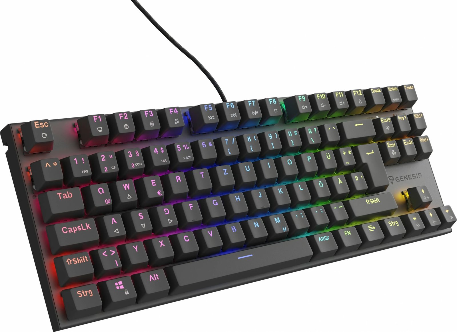 Tastierë mekanike Genesis THOR 303 TKL, RGB, brown switch, QWERTZ, e zezë