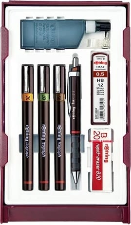 Set stilolapsash teknik Rotring S0699370, Ngjyrë e zezë