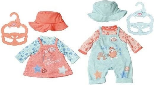 Veshje lodër për kukull Baby Annabell, Zapf, 36 cm, set me 2 komplete, rozë/kaltër