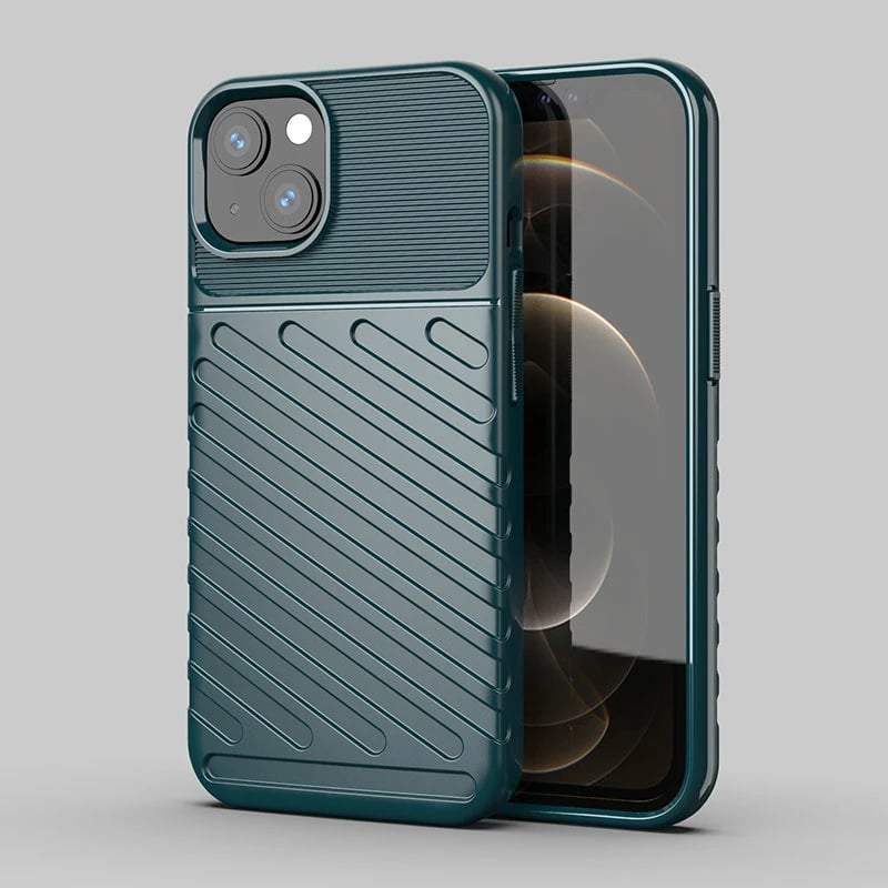 Mbështjellës Hurtel Thunder Case për iPhone 13 mini, TPU, e gjelbër
