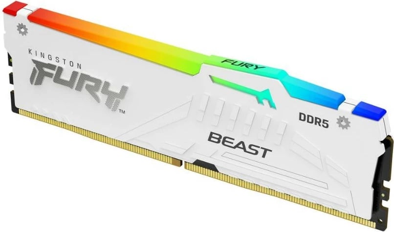 RAM Memorje, Kingston, Fury Beast RGB KF556C40BWAK2-32, DDR5 32GB (2x16GB) 5600MT/s CL40 RGB, e bardhë