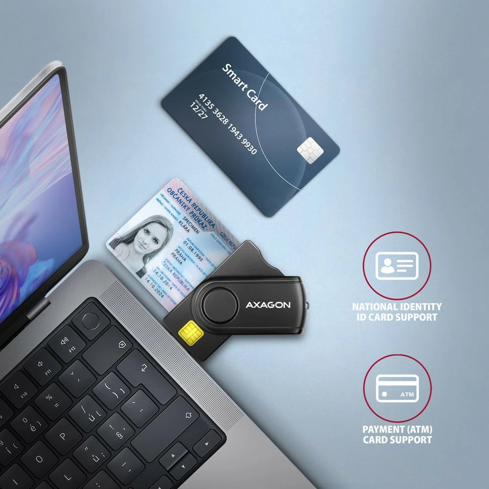 Lexues kartelash AXAGON CRE-SMP2A, USB 2.0, SD/microSD/SIM/ID, i zi