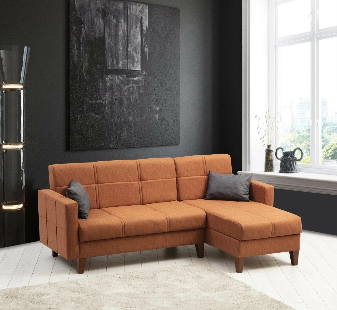 Set divani Atelier del Sofa, Polya L, ngjyrë e kuqe tjegulle