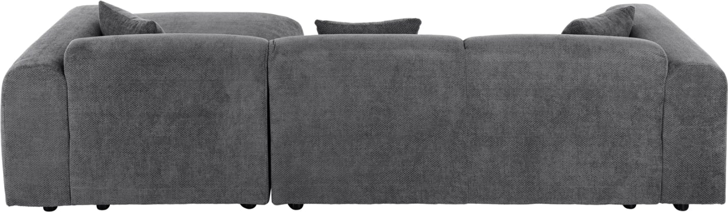 Divan qoshe BRICKEN FH3275.04R, pëlhurë antracit, 110-282x98-160x72H cm