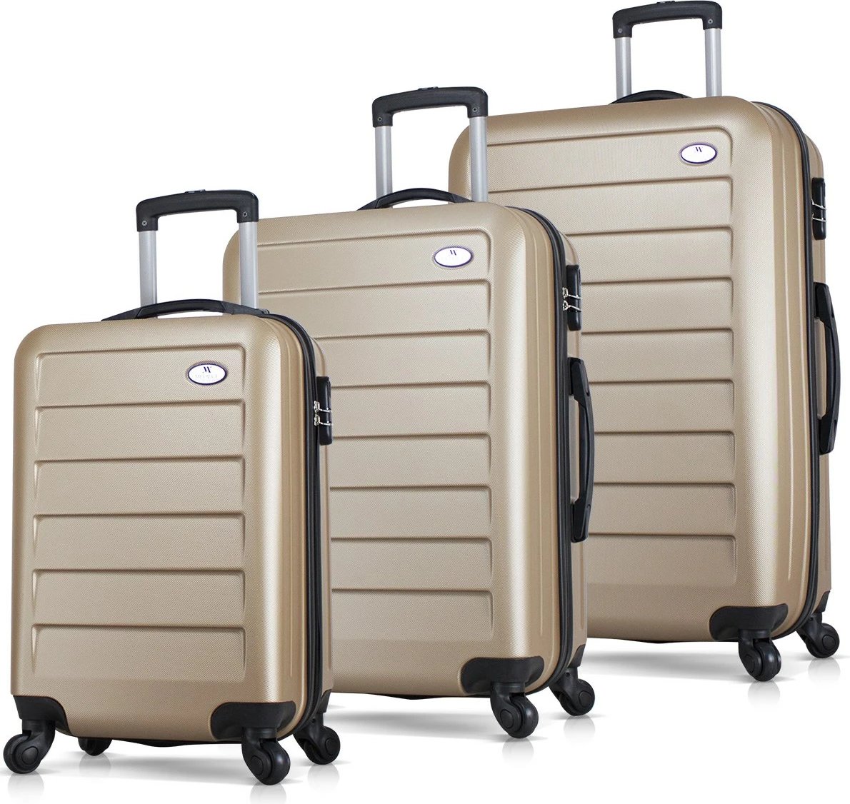 Set valixhesh (3 copë), ngjyrë ari, Zoozie Bags, 6301