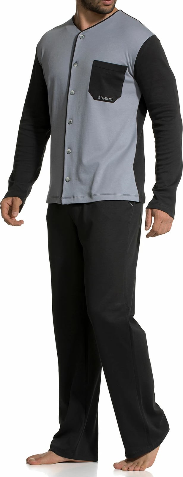 Set pizhamash për burra, Jumeon, 002-000371, e zezë/gri