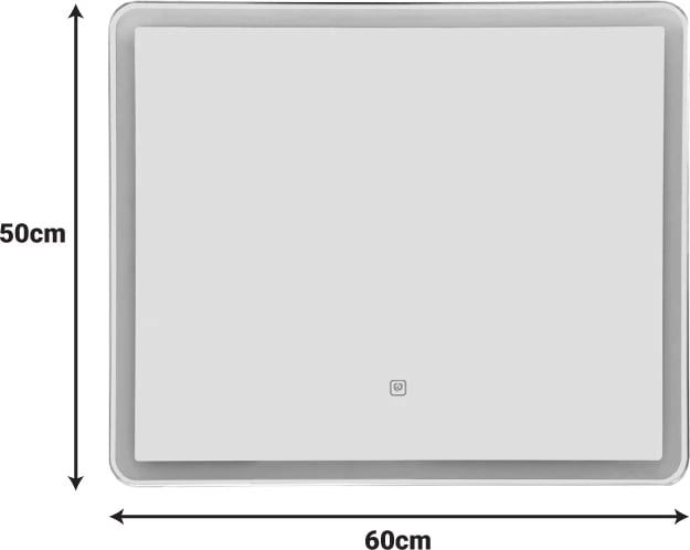 Pasqyrë LED Quadrou, bardhë, 60x3x50cm
