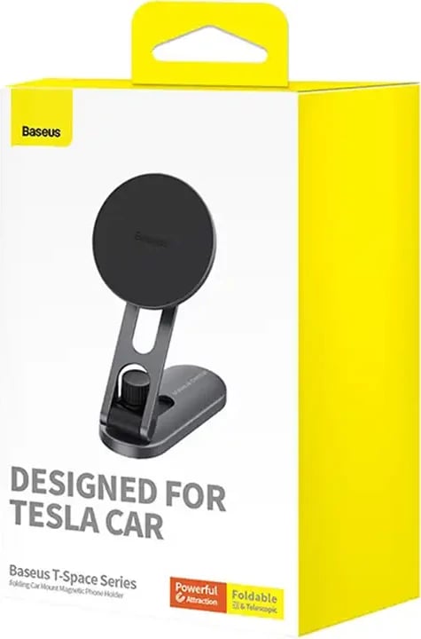 Mbajtës magnetik për celular Baseus T-Space, për Tesla, argjend