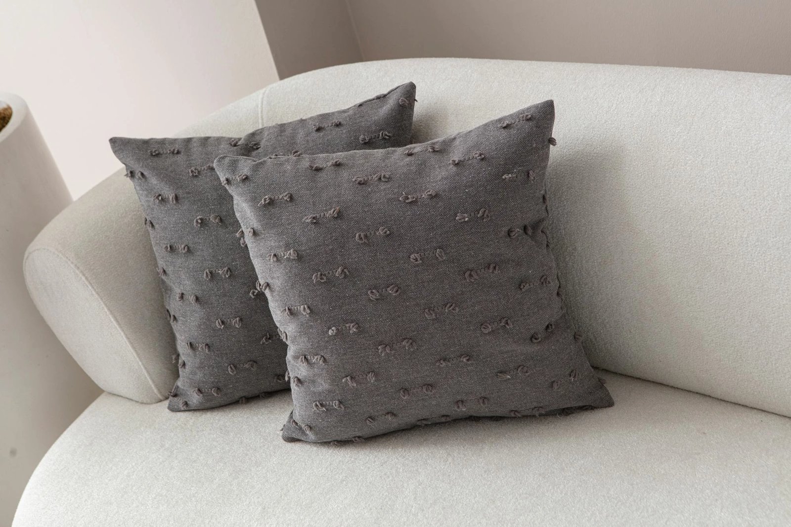 Set mbulesash për jastëk (2 copë), Evila Originals, Tuffet, ngjyrë gri, 43x43cm