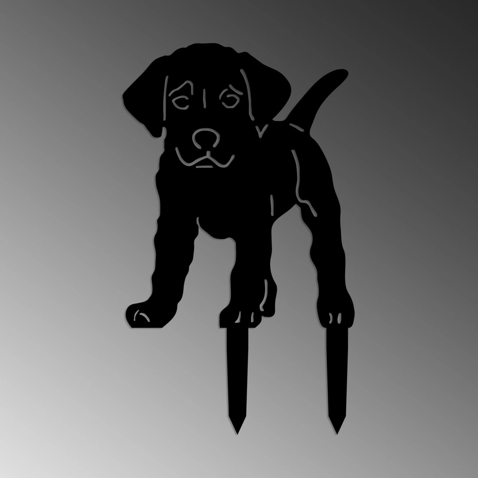 Objekt dekorativ për kopsht, Aberto Design, Amicable 01, ngjyrë e zezë, 40x33cm