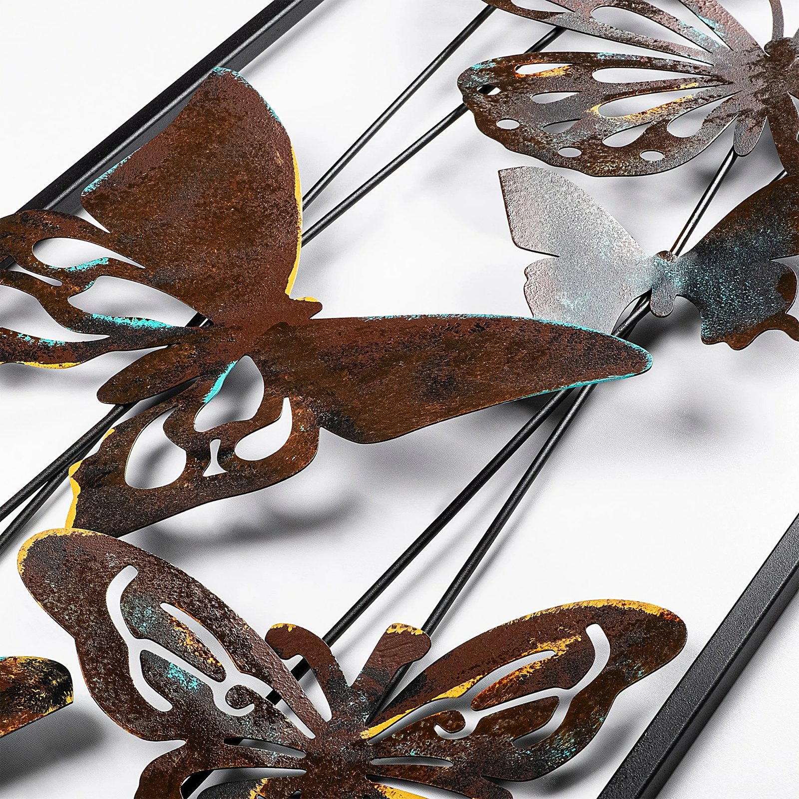 Aksesor metalik dekorativ për mur, flutura, Wallity, Kelebek 3