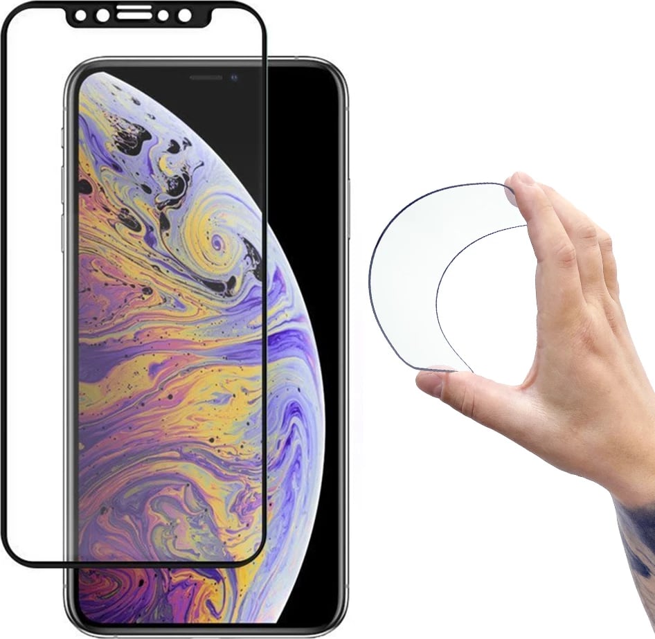 Mbrojtës ekrani Wozinsky Full Cover Flexi Nano Glass me kornizë për iPhone 12 mini, zi