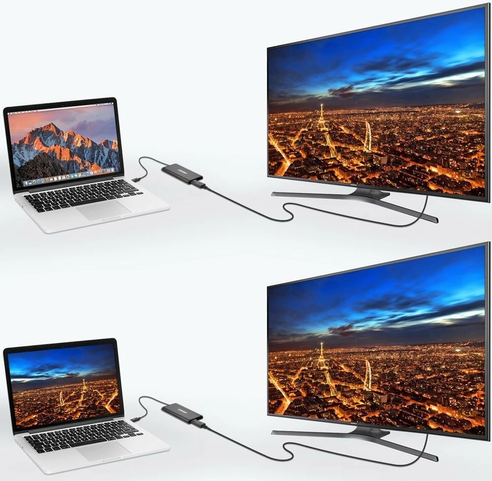 Adapter Choetech HUB-D03, USB Type C Thunderbolt 3, 2x DisplayPort 4K 60Hz, zi