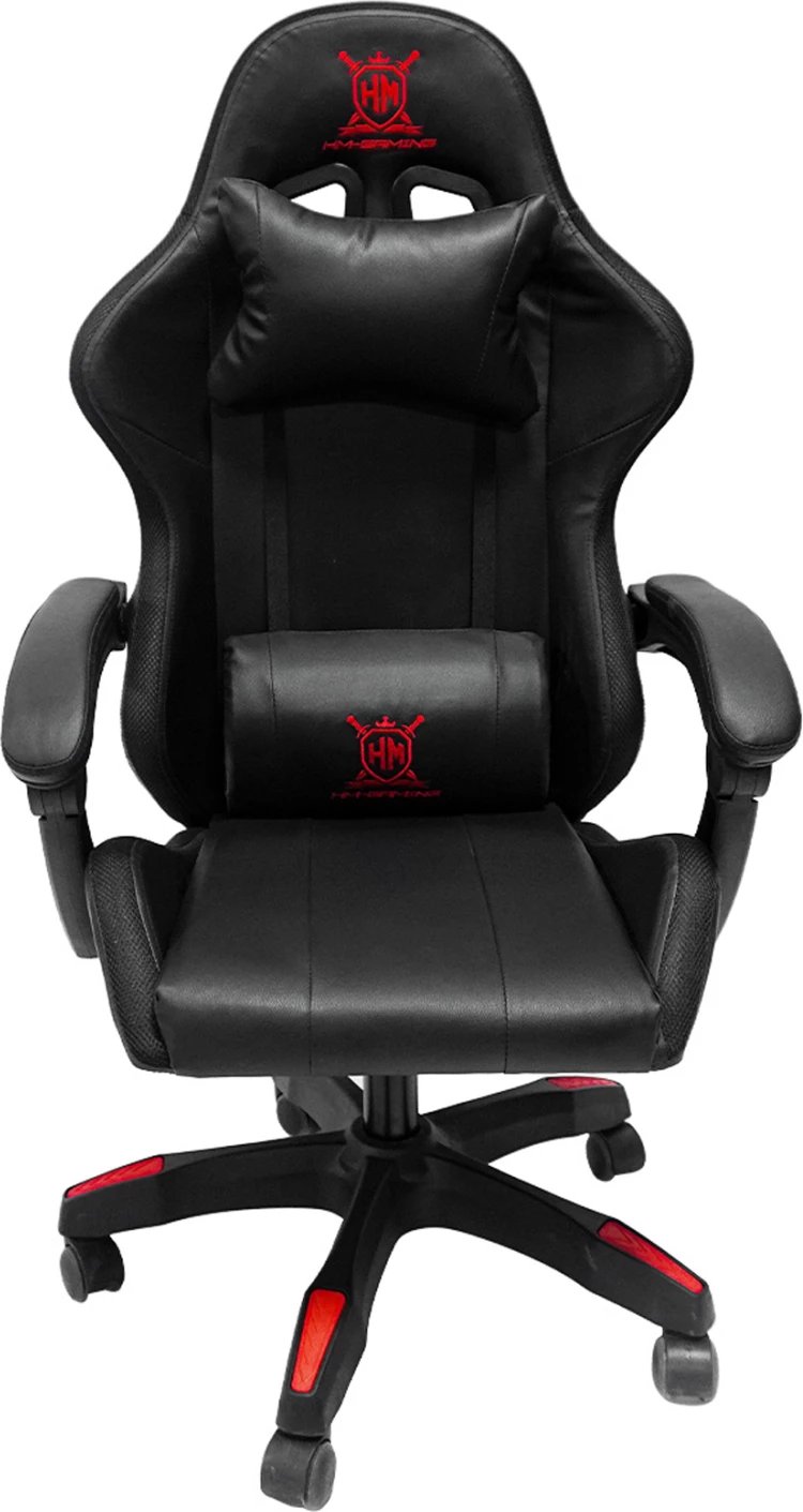 Karrige për lojëra DARREN FH1203.01, e zezë-kuqe, PVC & najlon, 51x49x125H cm