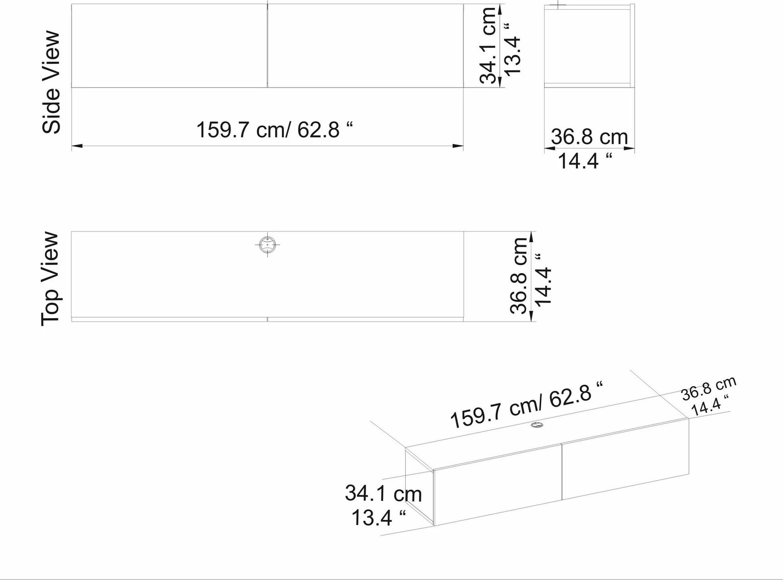 Komodë TV Hanah Home, ngjyrë e bardhë dhe arre, Poling