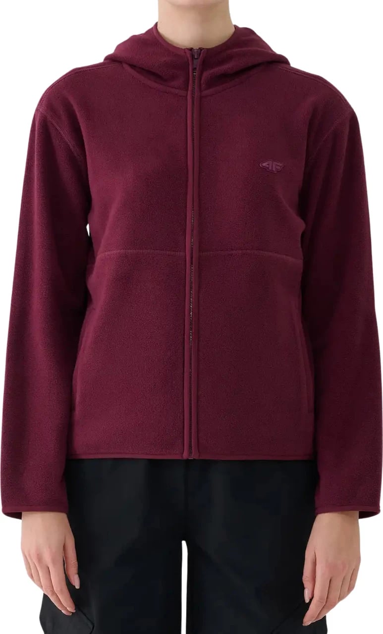 Duks fleece për femra 4F, burgundy