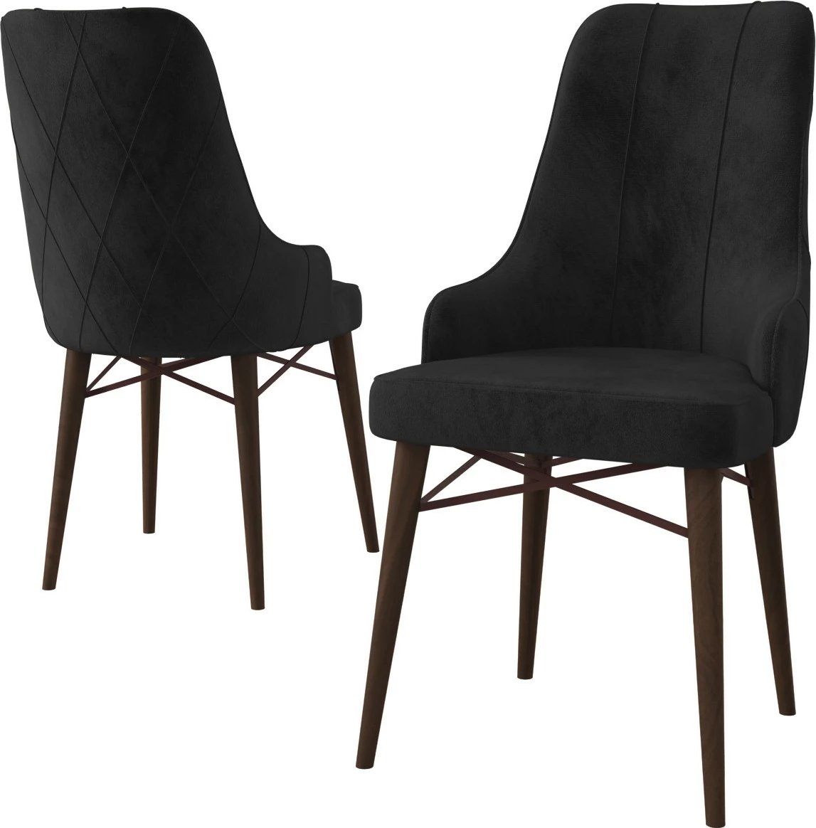 Set karrigesh (2 copë) Hanah Home, Neta, e zezë, kafe