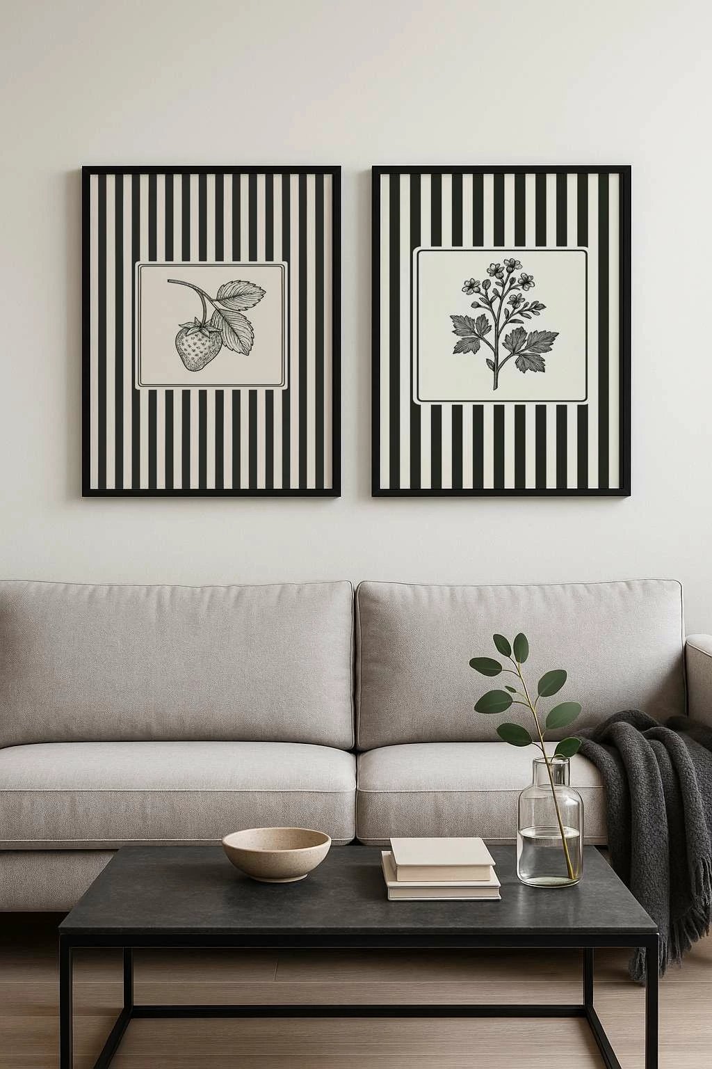 Pikturë dekorative me kornizë MDF (2 copë), Wallity, Czgl1-50 x 70