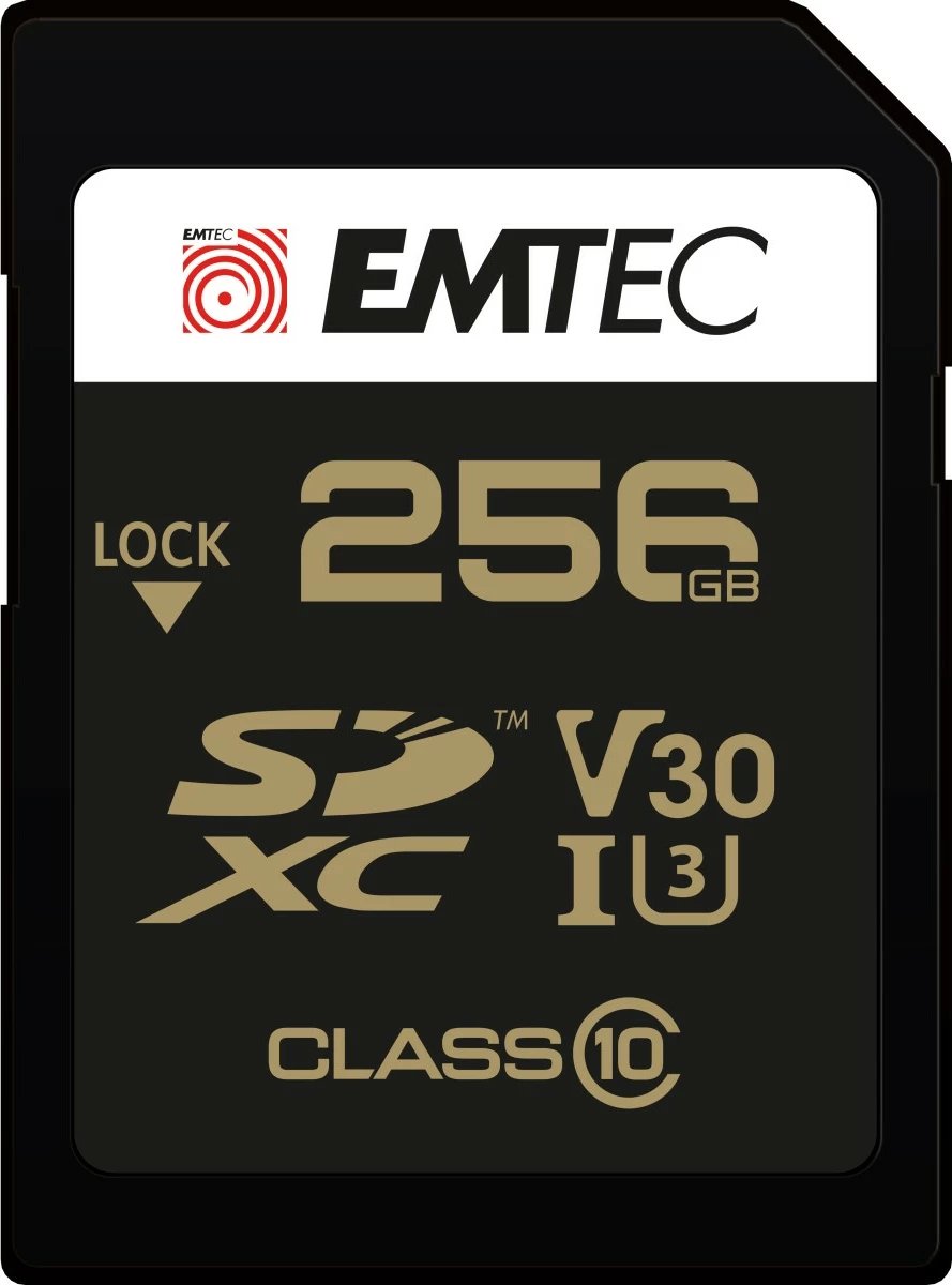 Kartelë memorie EMTEC ECMSD256GXC10SP, 256 GB, SDXC, Class 10, UHS-I, e zezë
