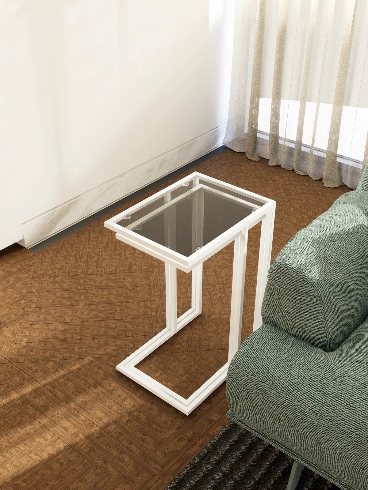 Set tavolinash të vendosshme, 3 copë, Hanah Home Ibiza C, e bardhë, fume