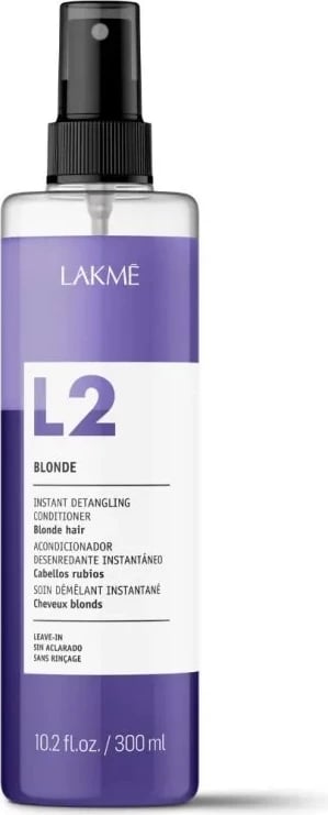 Conditioner pa shpëlarje për femra Lakme L2 Blonde, flokë bionde dhe gri, 300ml
