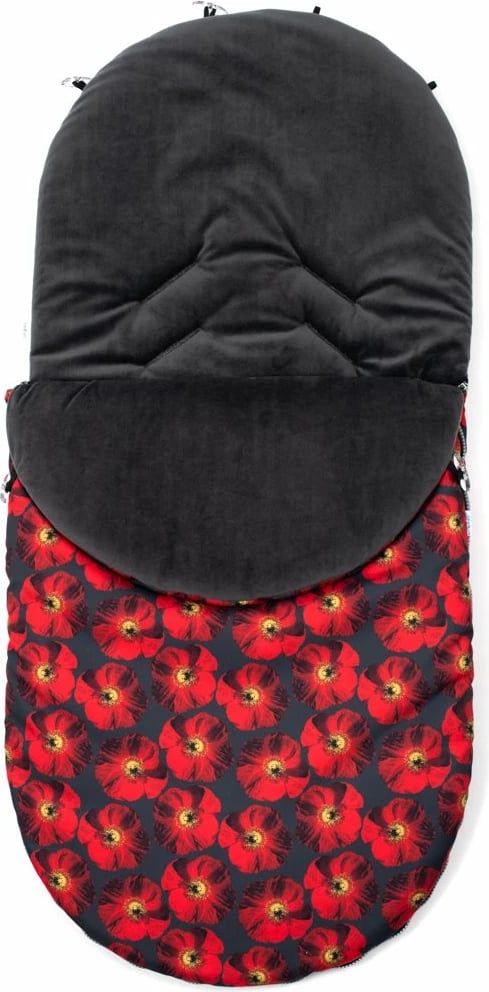 futë dimri për bebe për karrocë dhe ulëse makine, New Baby, minky i butë, vrima për rripa 5‑pikësh, 95x45 cm, e kuqe