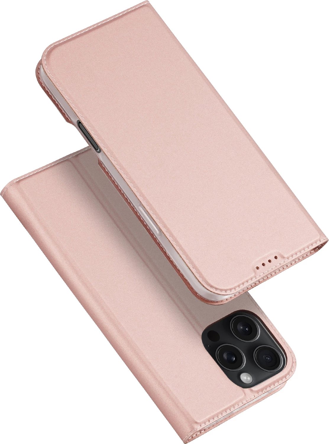 Mbështjellës Dux Ducis Skin Pro për iPhone 16 Pro Max, me kapak dhe xhep për kartela, Rozë Mbështjellës Dux Ducis Skin Pro për iPhone 16 Pro Max, me kapak dhe xhep për kartela, Rozë