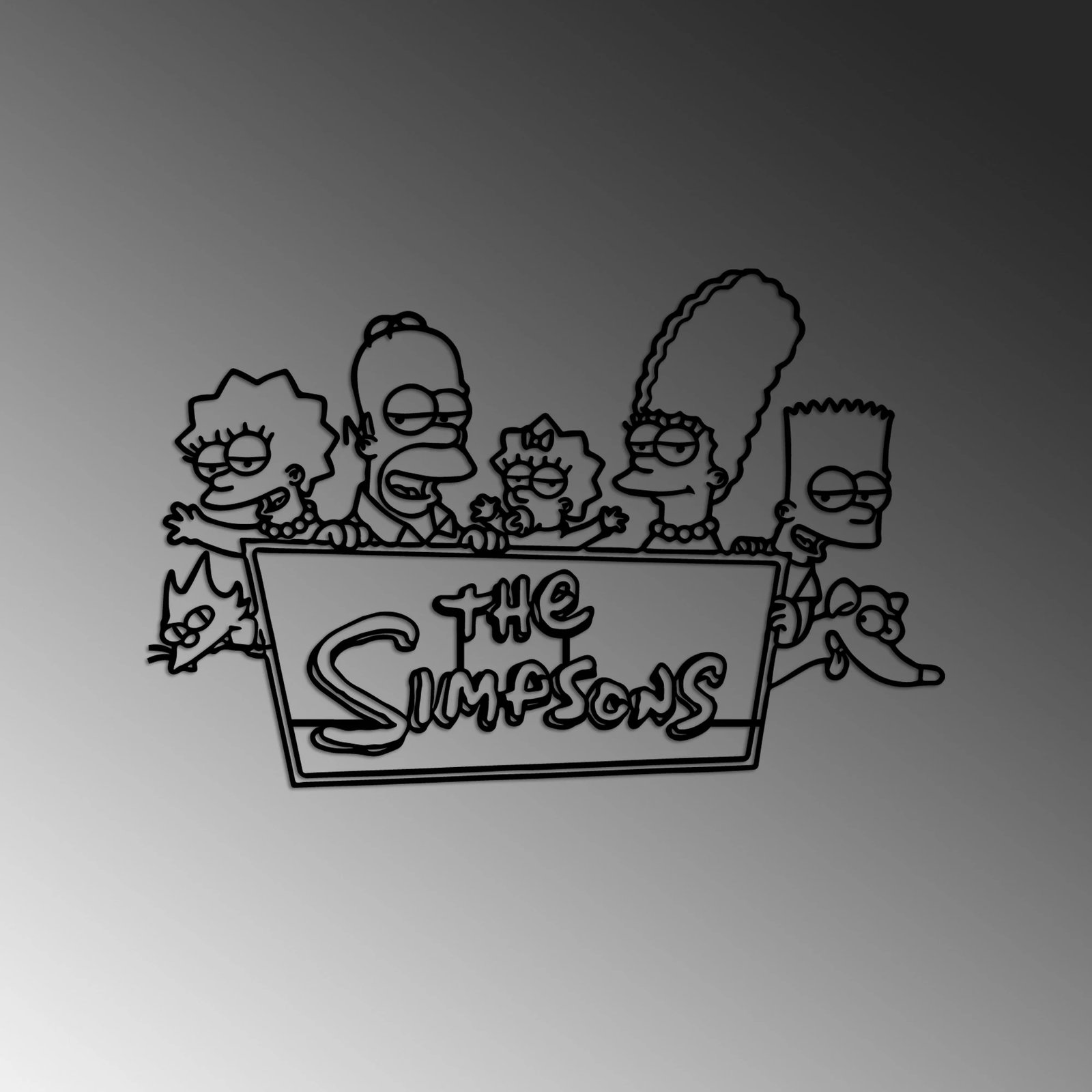 Aksesor metalik dekorativ për mur, Wallity Sımpson 7, ngjyrë e zezë, 62x40cm