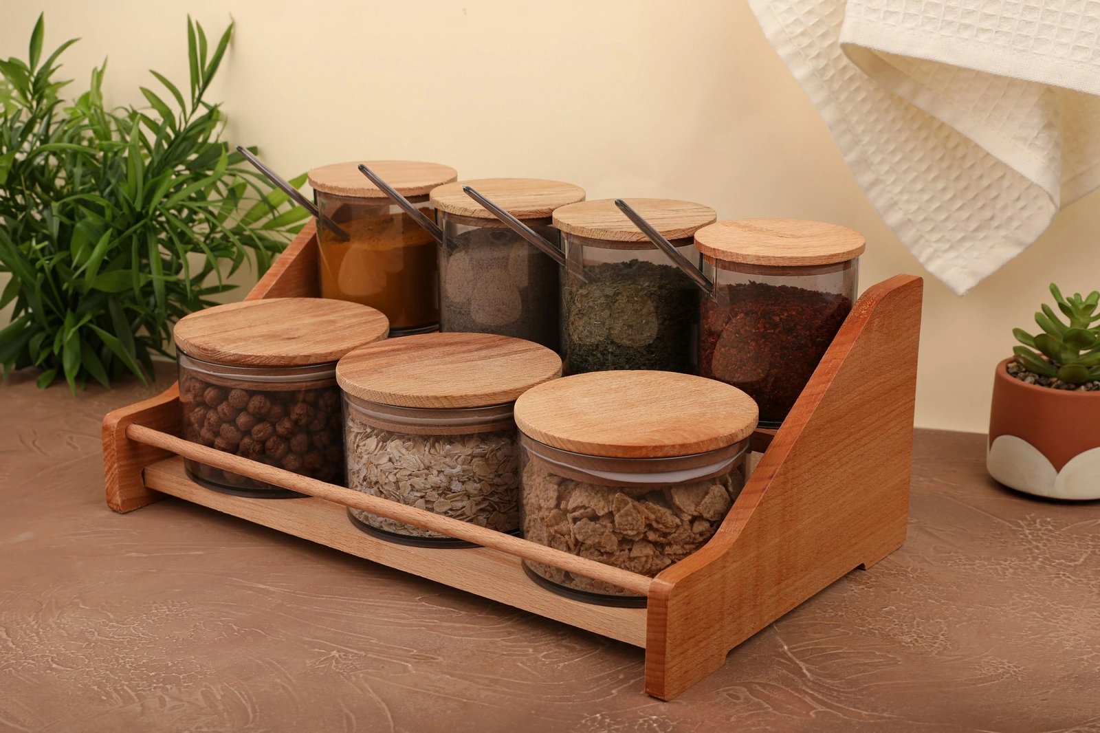 Set kavanozash për erëza me raft kuzhine, Hermia Concept, 672