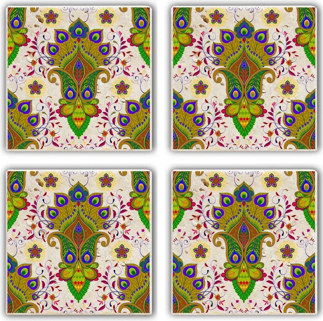 Set 4 copë mbajtëse gotash prej guri natyral, Hermia, TAB34158005655