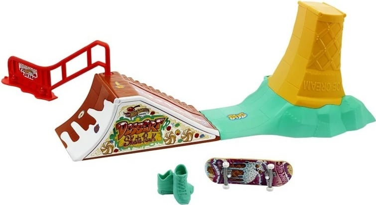 Set skateboard Hot Wheels Dessert Skatepark me aksesorë, shumëngjyrësh