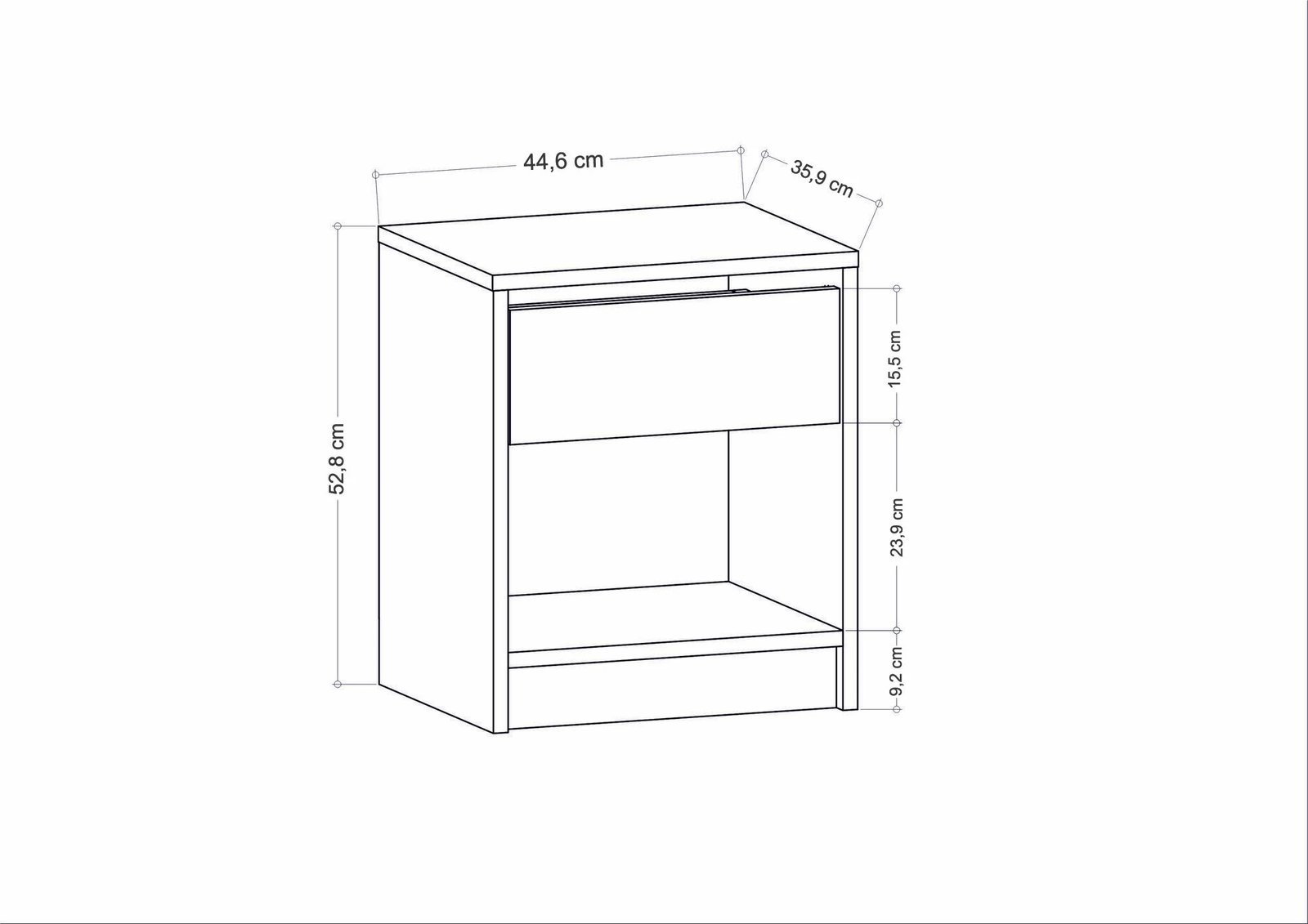Komodinë Hanah Home, Sheridan, ngjyrë antracit