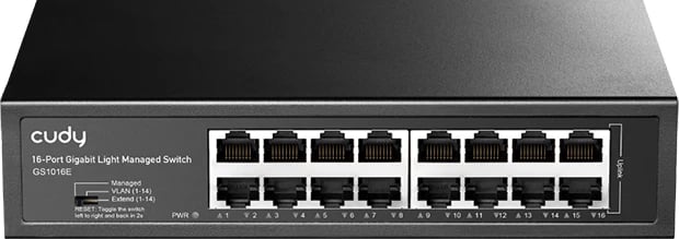 Switch Cudy GS1016E, 16 porta Gigabit, menaxhim i lehtë, i zi