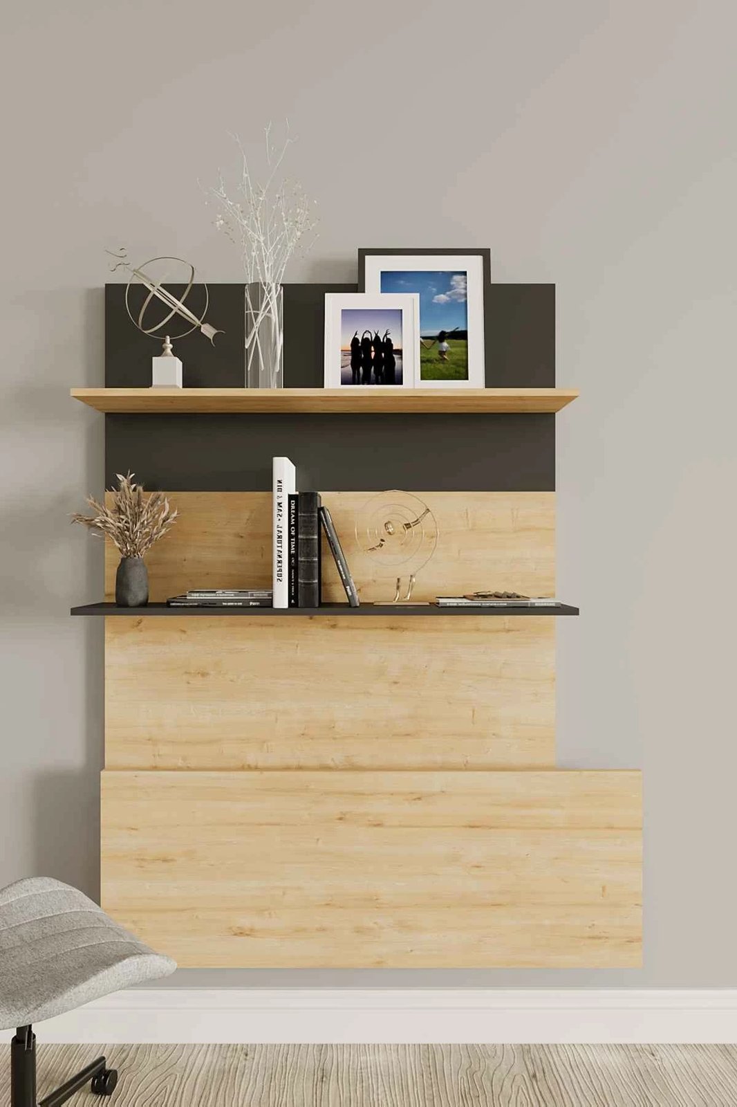 Tavolinë pune për studim, ngjyrë lisi Sapphire, e zezë, Hanah Home, Pooh