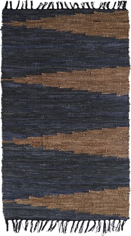 Qilim Fume, lëkurë, ngjyrë gri-bezhë, 60x90cm