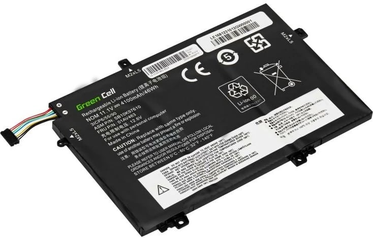 Bateri për laptop Green Cell LE168, 4100mAh, 11.1V, për Lenovo ThinkPad L480 L490 L580 L590 L14 L15, e zezë