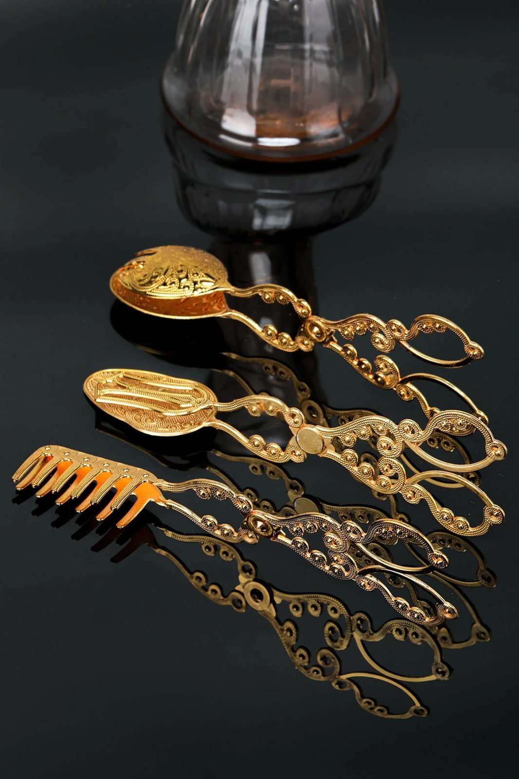 Set kapëse të arta për kuzhinë, 3 copë, Hermia, PLT0418